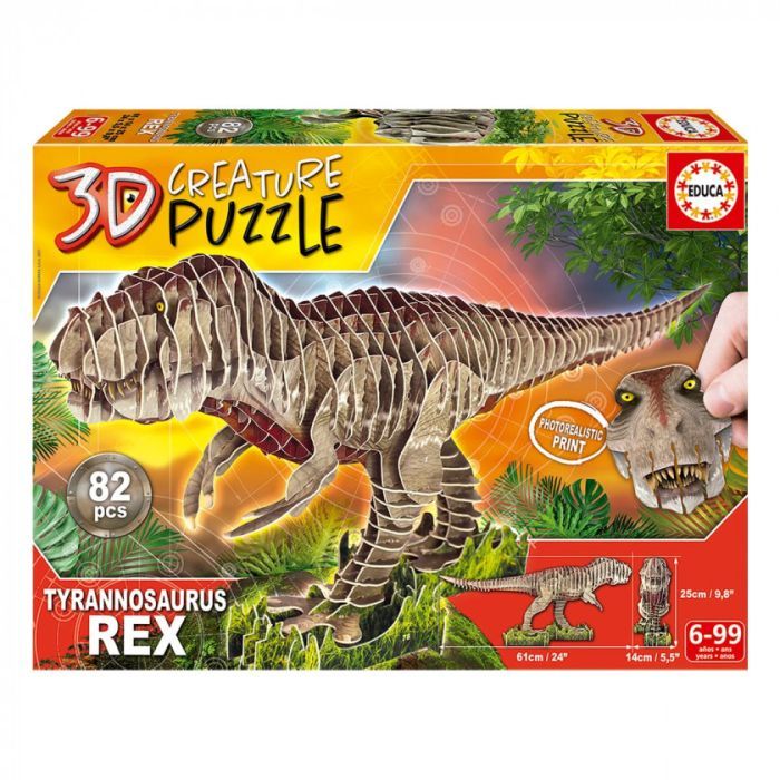 Пазл Educa 3D T-REX 82 елементів Фото