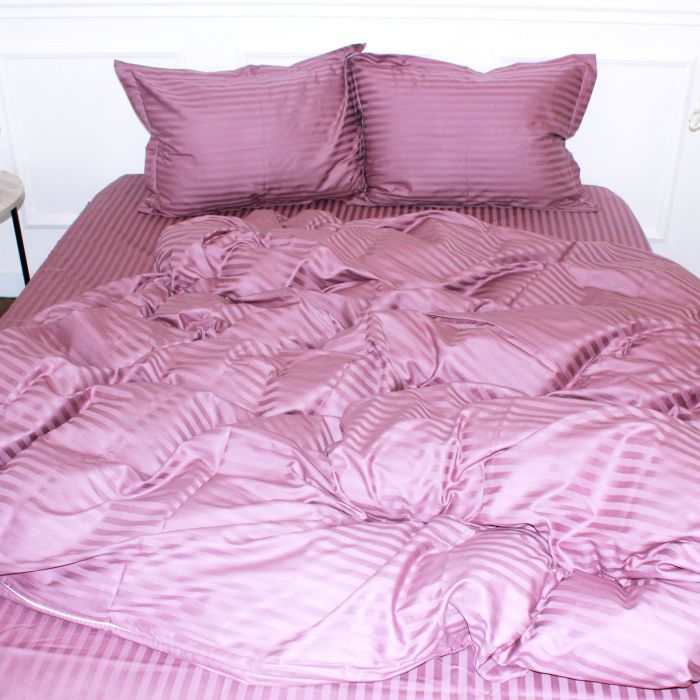 Пододеяльник MirSon Satin Stripe 30-0008 Smoky Pink 160х220 см Фото