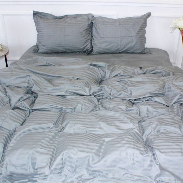 Пододеяльник MirSon Satin Stripe 30-0010 Light Gray 200х220 см Фото