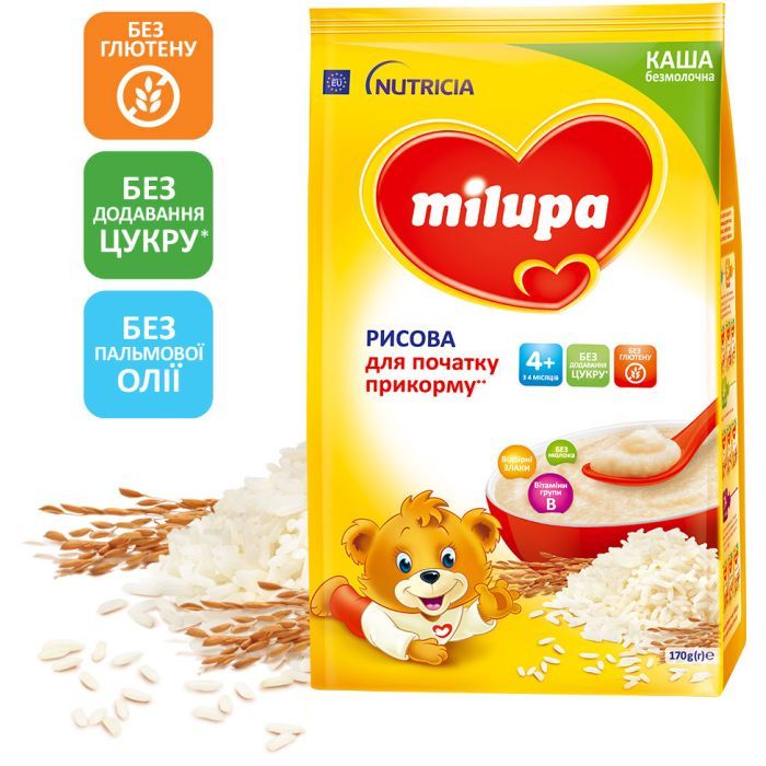 Детская каша Milupa Рисовая безмолочная 170 г Фото