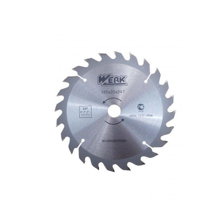 Диск пильный Werk по дереву - 185x20 24 зуб. Фото