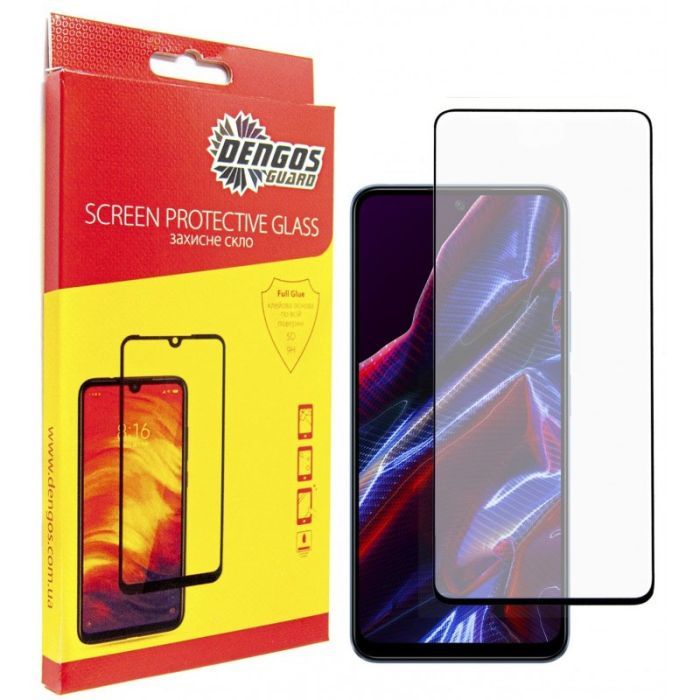 Стекло защитное Dengos Full Glue Poco X5 5G (black) Фото