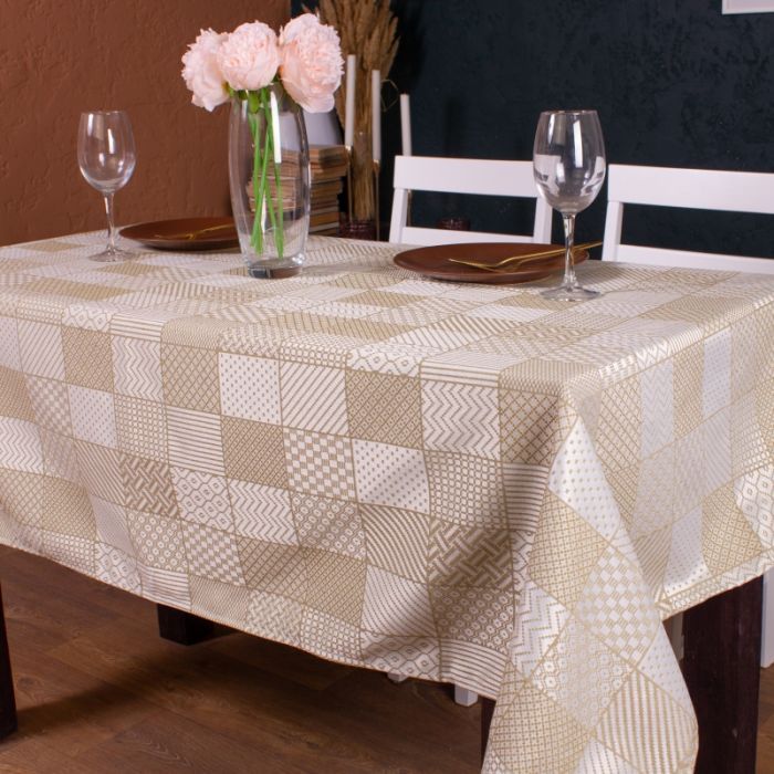 Скатерть MirSon Жаккард №301 Jacquard Olive 140x260 см Фото