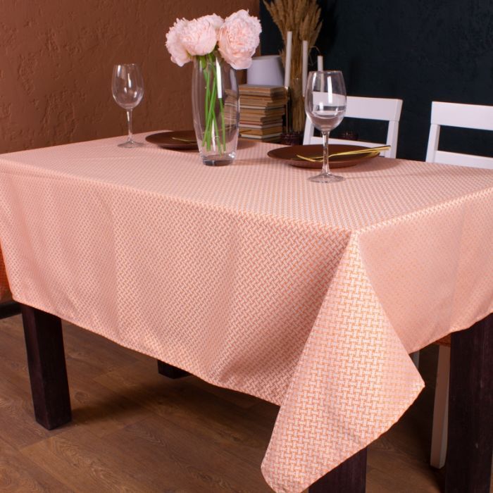 Скатерть MirSon Жаккард №302 Jacquard Orange 140x140 см Фото