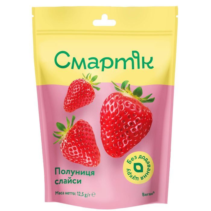 Сухофрукты Смартік Клубника сублимированная кусочками 12.5 г Фото