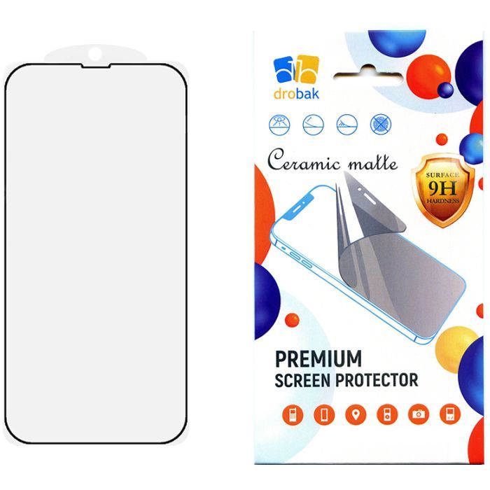 Стекло защитное Drobak Matte Ceramics Apple iPhone 15 Plus Фото