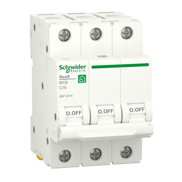 Автоматический выключатель Schneider Electric RESI9 6kA 3P 16A C Фото