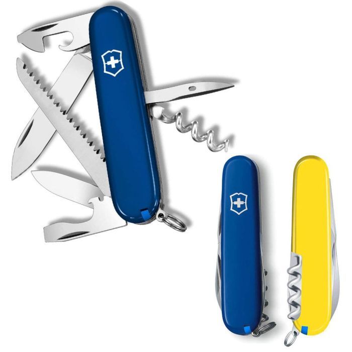 Нож Victorinox Camper Ukraine 91 мм Синьо-жовтий Фото