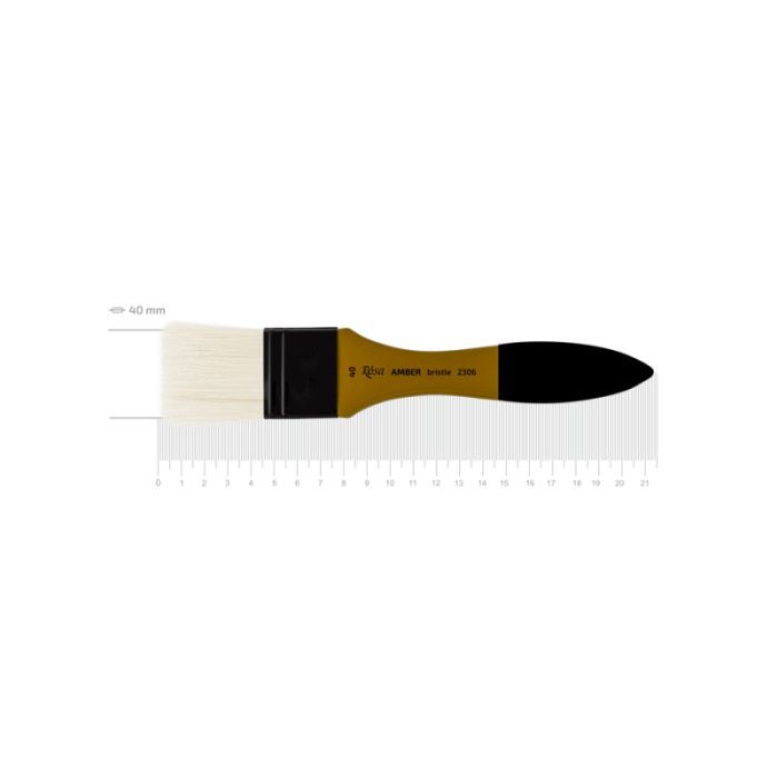 Кисточка для рисования Rosa Щетина флейц, AMBER 2306, №40 Фото