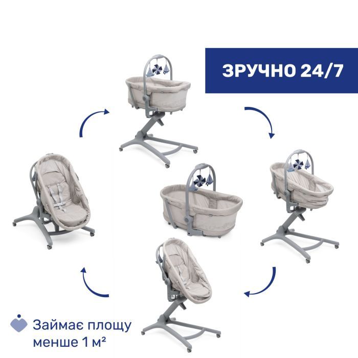 Кроватка Chicco Колиска для новонародженого 5 в 1 Baby Hug Pro, бе Фото 1