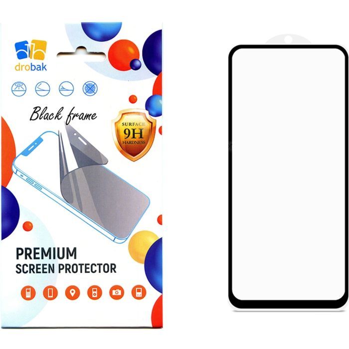 Стекло защитное Drobak Xiaomi Redmi 12 Black Фото