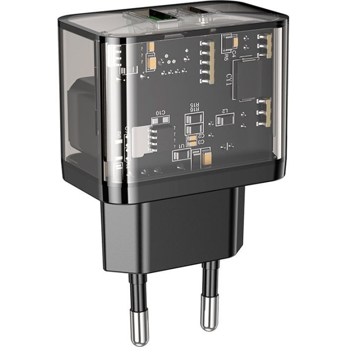 Зарядное устройство HOCO N34 Dazzling dual-port Black Фото