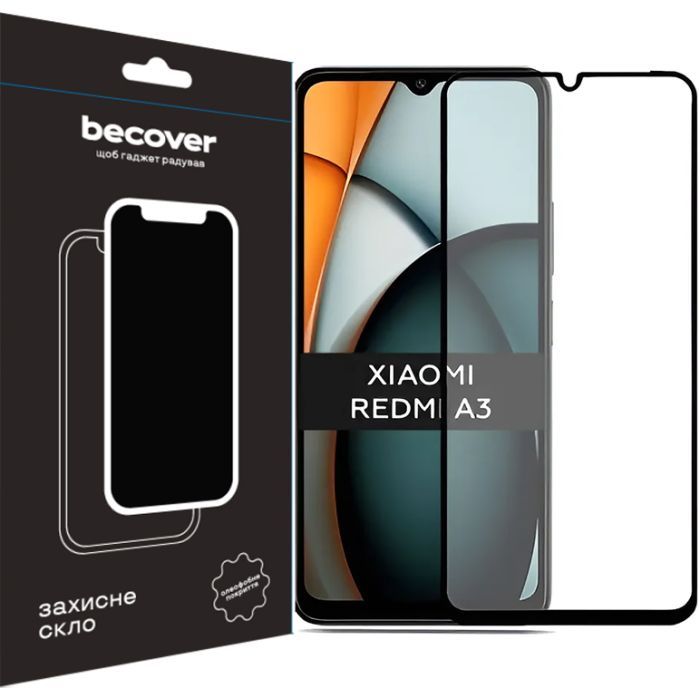 Стекло защитное BeCover Xiaomi Redmi A3 4G Black Фото