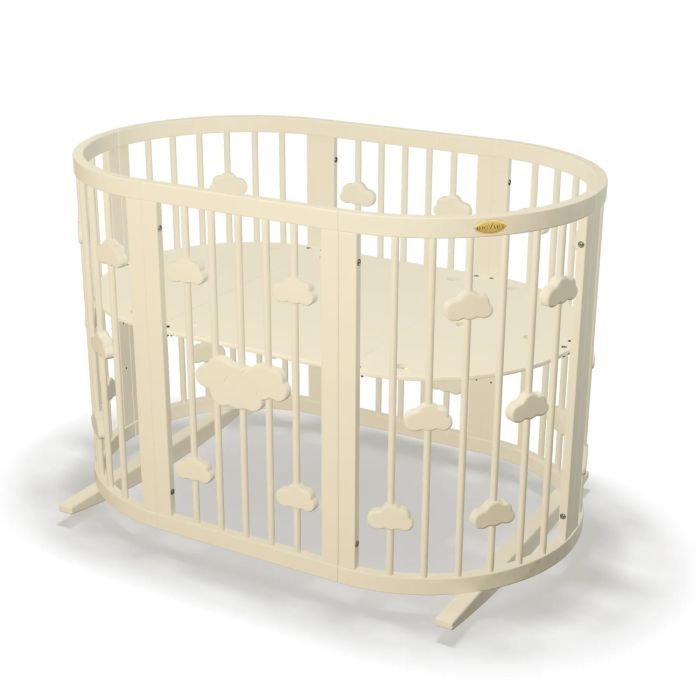 Кроватка Ingvart трансформер Smart Bed Oval (60х72, 60х120, 60х168 Фото