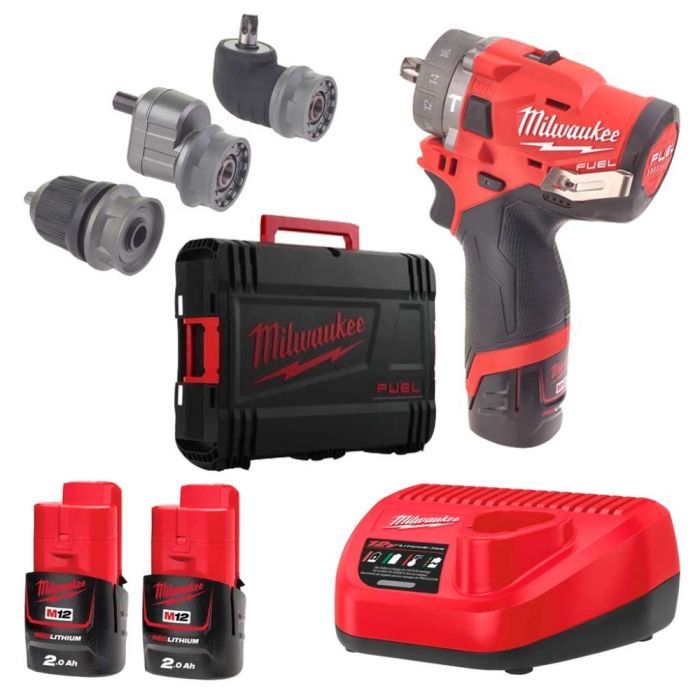 Шуруповерт Milwaukee M12 FPDXKIT-202X, 44Нм, 2x2Ач, 2 насадки, кейс Фото