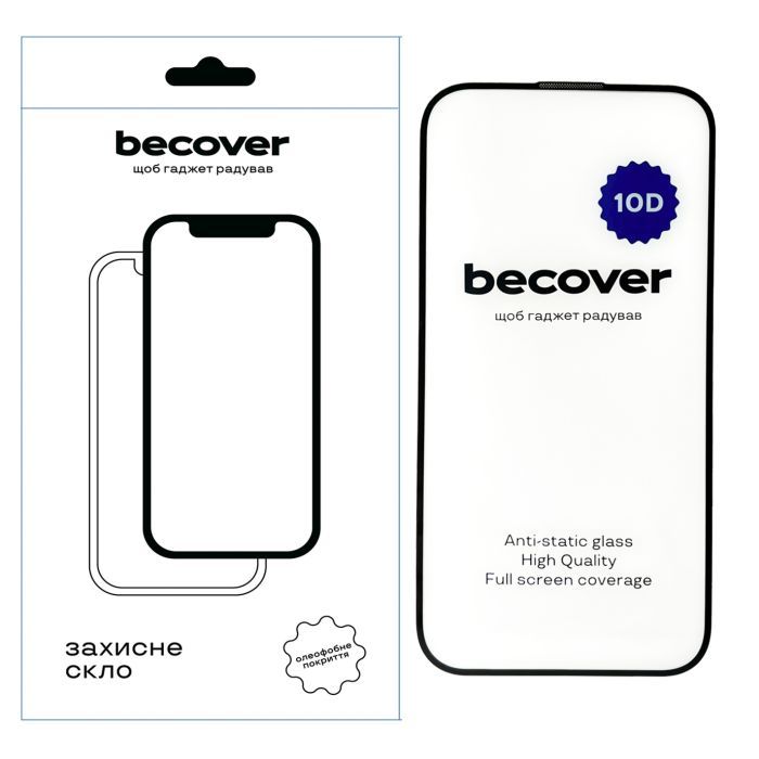 Стекло защитное BeCover Apple iPhone 14 10D Black Фото