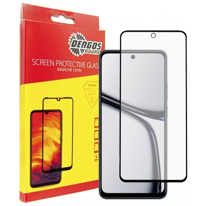 Стекло защитное Dengos Full Glue Realme C65 (black) Фото