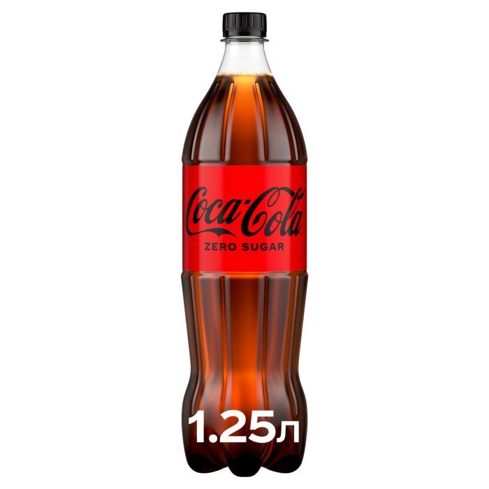 Напиток Coca-Cola Zero Безалкогольний сильногазований Без цукру 1.25 Фото