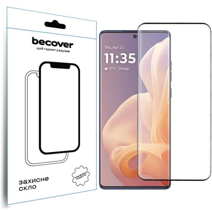 Стекло защитное BeCover Motorola Moto G85 Black Фото