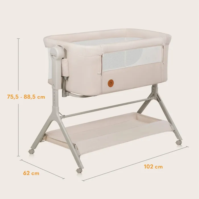 Кроватка Lionelo приставна LEONIE PLUS BEIGE SAND Фото 11