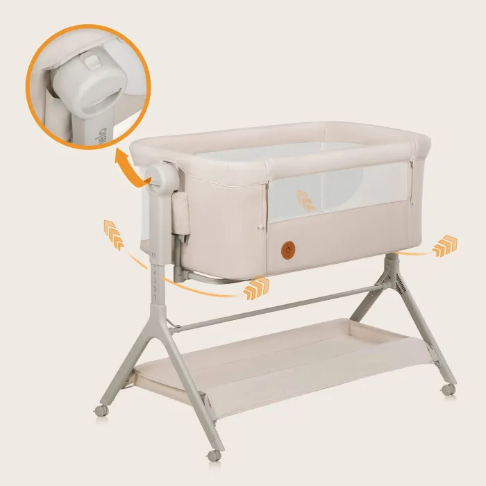 Кроватка Lionelo приставна LEONIE PLUS BEIGE SAND Фото 8