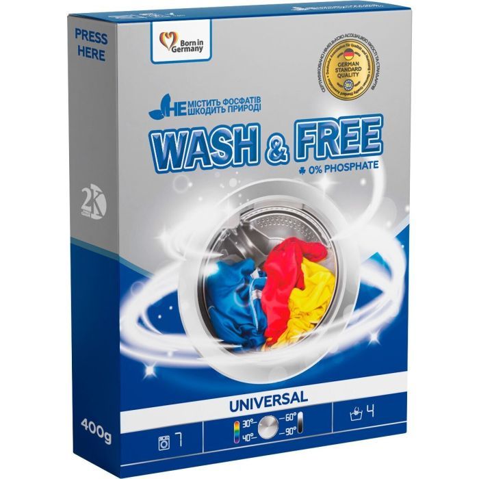 Стиральный порошок Wash&Free Universal 400 г Фото