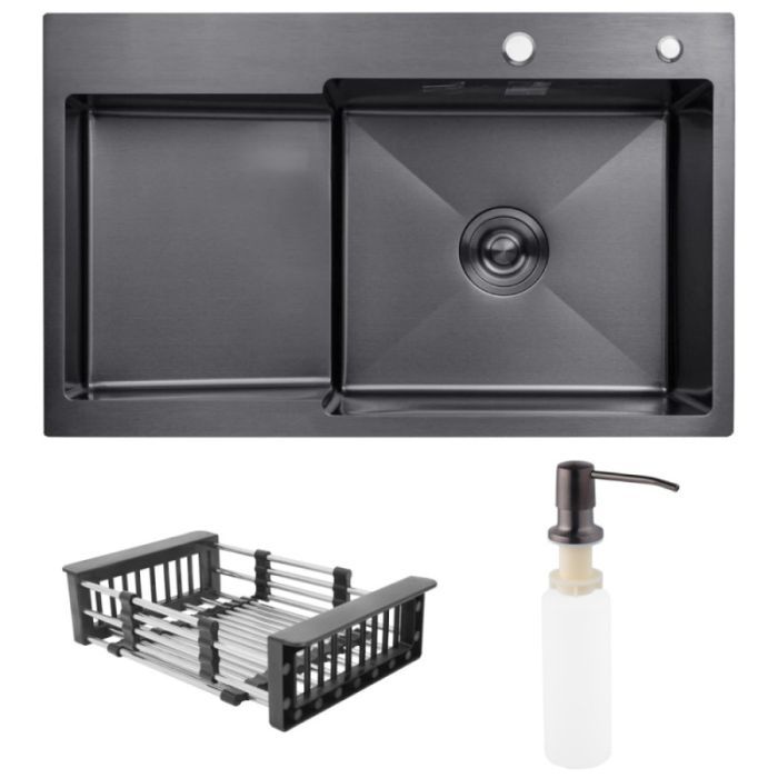 Мойка кухонная Kroner Schwarze-7848RHM Фото
