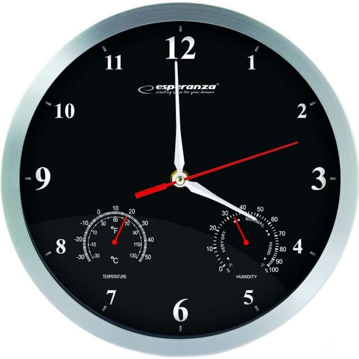 Настенные часы Esperanza Wall Clock Washington 30 см Black Фото