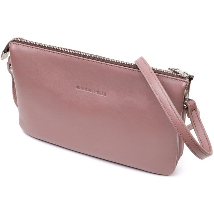 Сумка Grande Pelle Из натуральной кожи Пудровая Фото