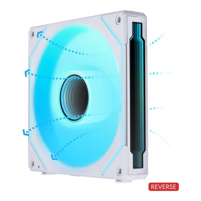 Кулер для корпуса Lian Li Reverse SL-INF 140mm, Single, white Фото 9