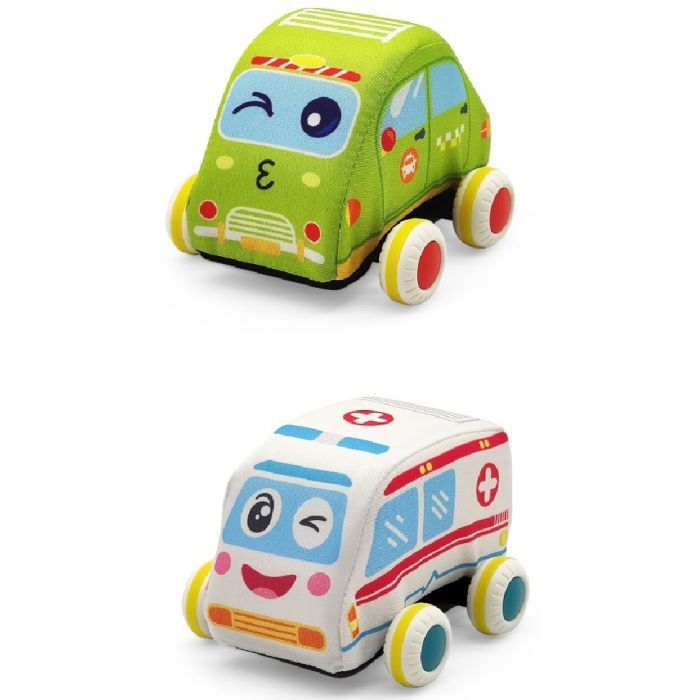 Развивающая игрушка Iggy Ziggy М'які машинки 2 шт Фото