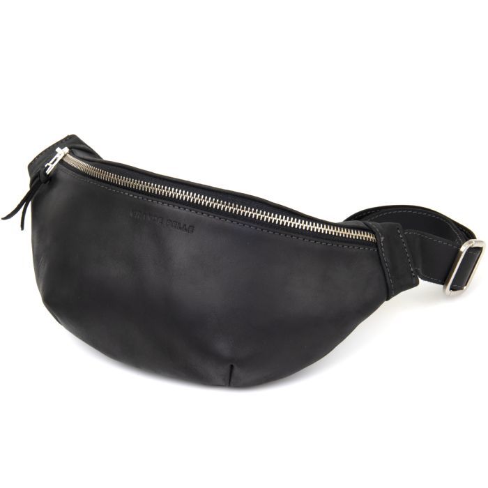 Сумка Grande Pelle Бананка унисекс винтажная Черная Фото