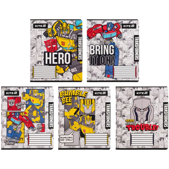 Тетрадь Kite Transformers, 12 листов, клетка Фото