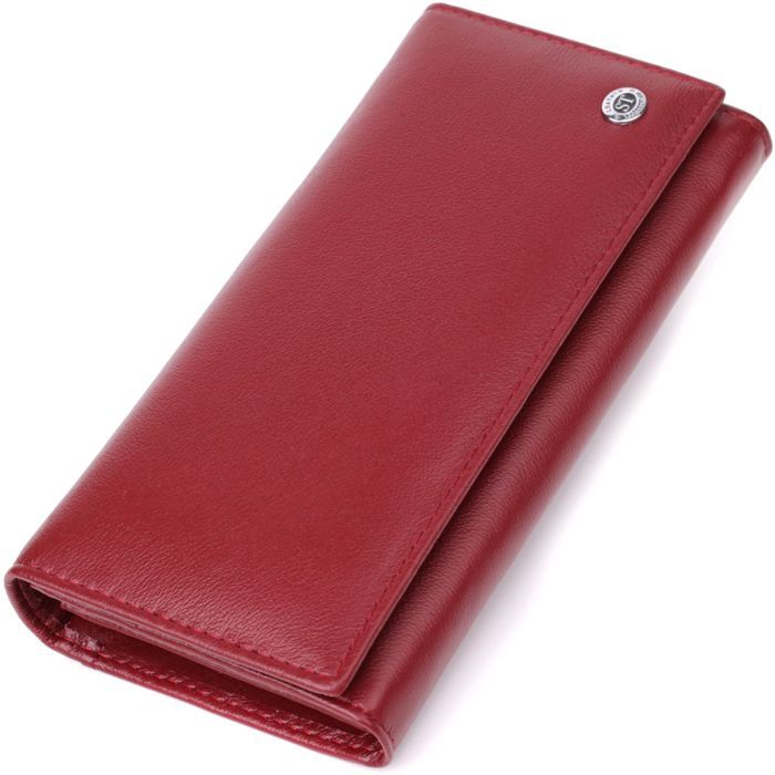 Кошелек ST Leather З натуральної шкіри Бордовий Фото