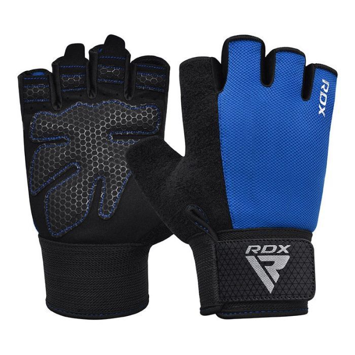 Перчатки для фитнеса RDX W1 Half Blue XL Фото