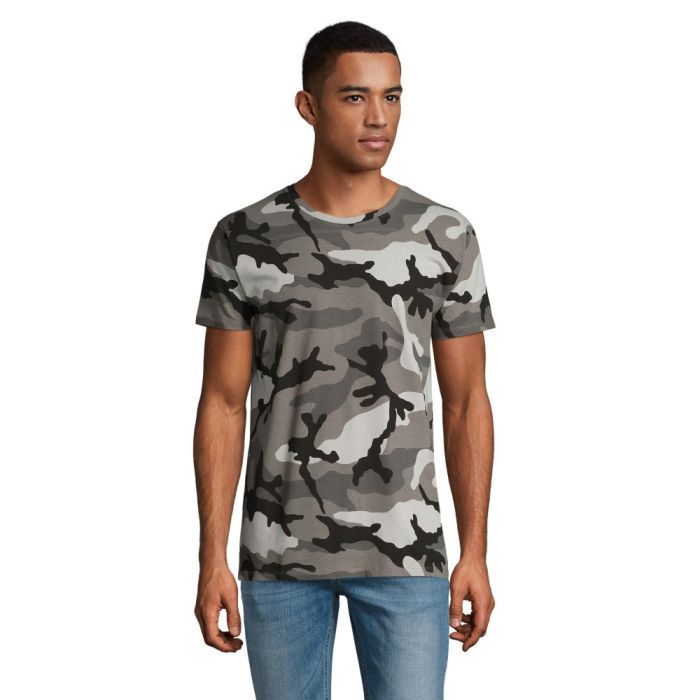 Футболка Sol's Camo men сірий камо S Фото