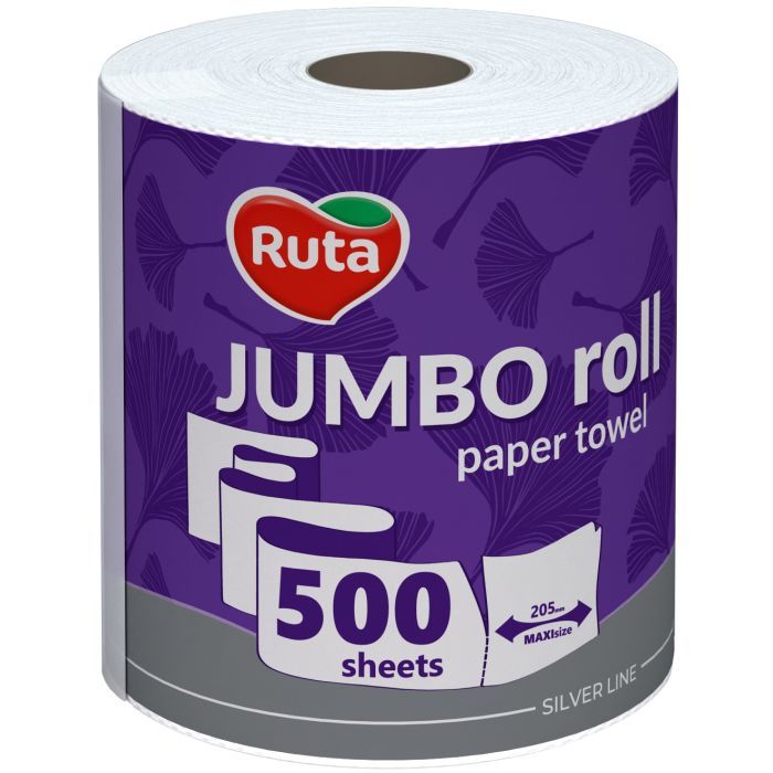 Бумажные полотенца Ruta Jumbo Roll 2 шари 500 відривів Фото