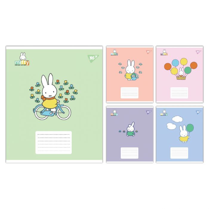 Тетрадь Yes Miffy Playfull А5 12 аркушів клітинка Фото