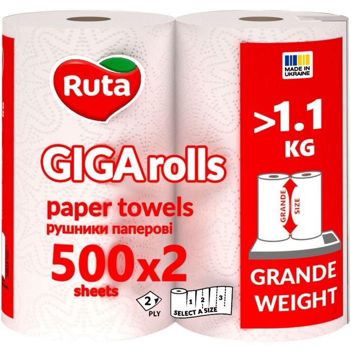 Бумажные полотенца Ruta Giga Rolls 2 слоя 2 рулона Фото