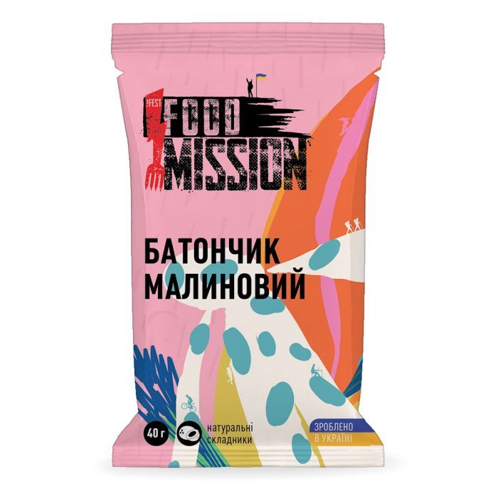 Батончик Food Mission Малиновый 40 г Фото