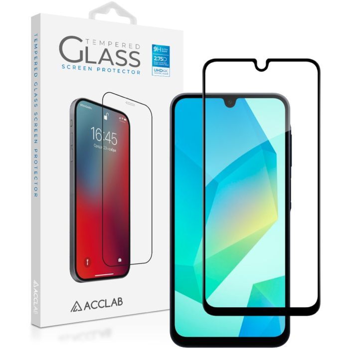 Стекло защитное ACCLAB Full Glue Samsung A16 Black Фото