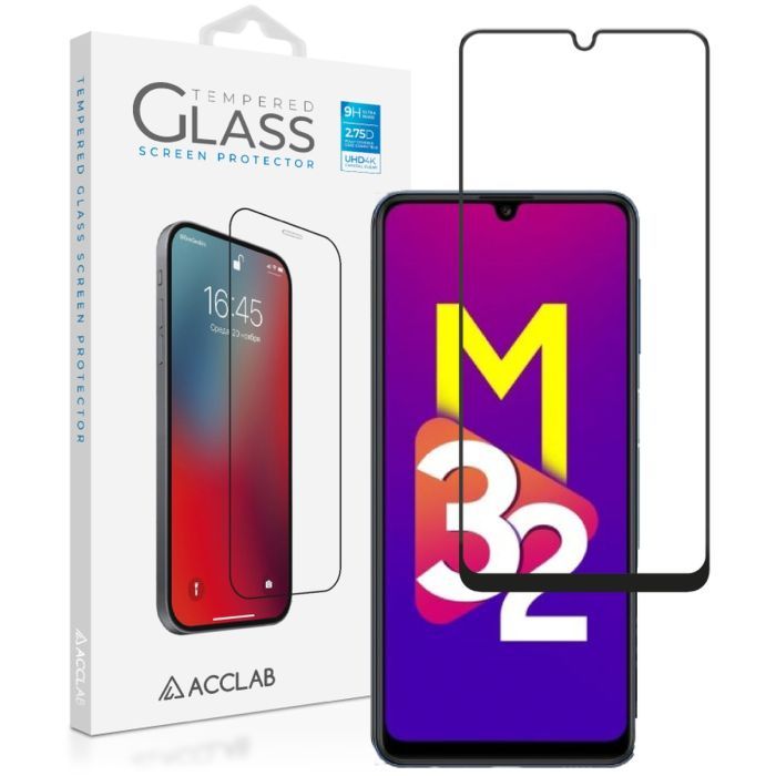 Стекло защитное ACCLAB Full Glue Samsung M32 Black Фото