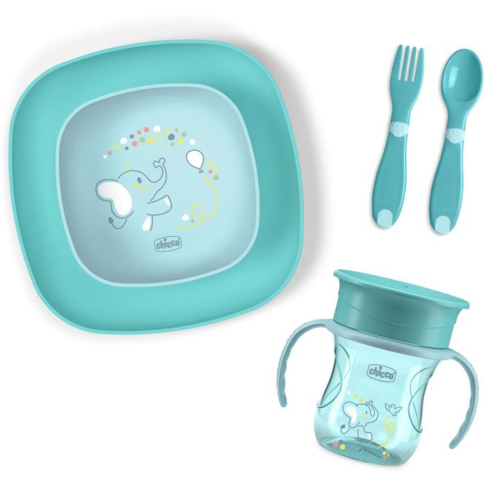 Набор детской посуды Chicco Set Pappa 12 м+ Блакитний Фото