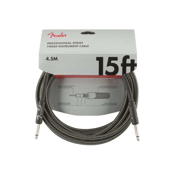 Инструментальный кабель Fender Cable Professional Series 15' Grey Tweed Фото