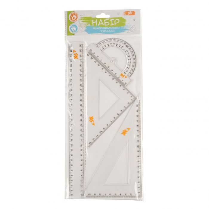 Линейка Yes набір 4 предмета лінійка 30 см Фото