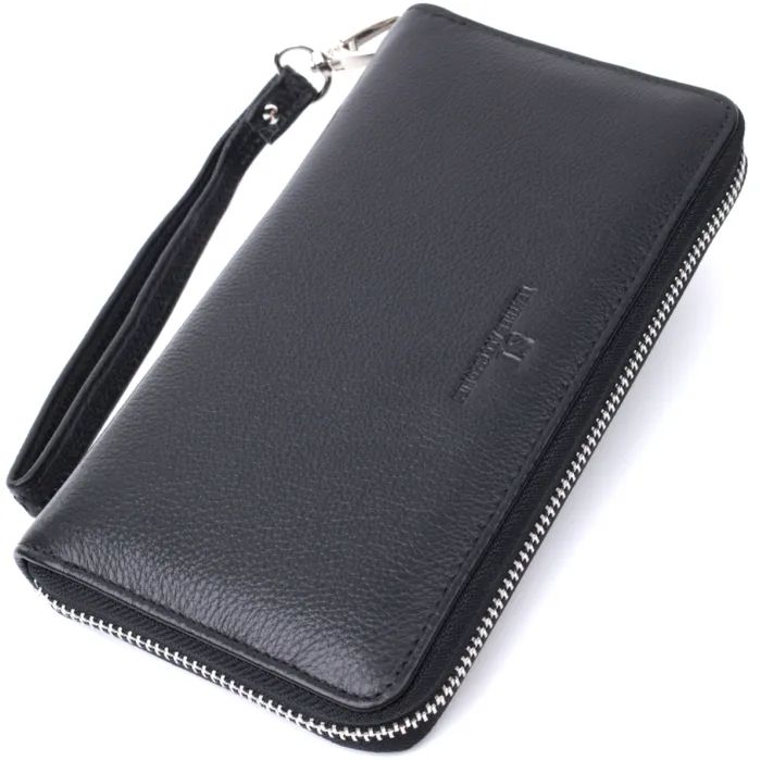 Кошелек ST Leather Унісекс З натуральної шкіри Чорний Фото