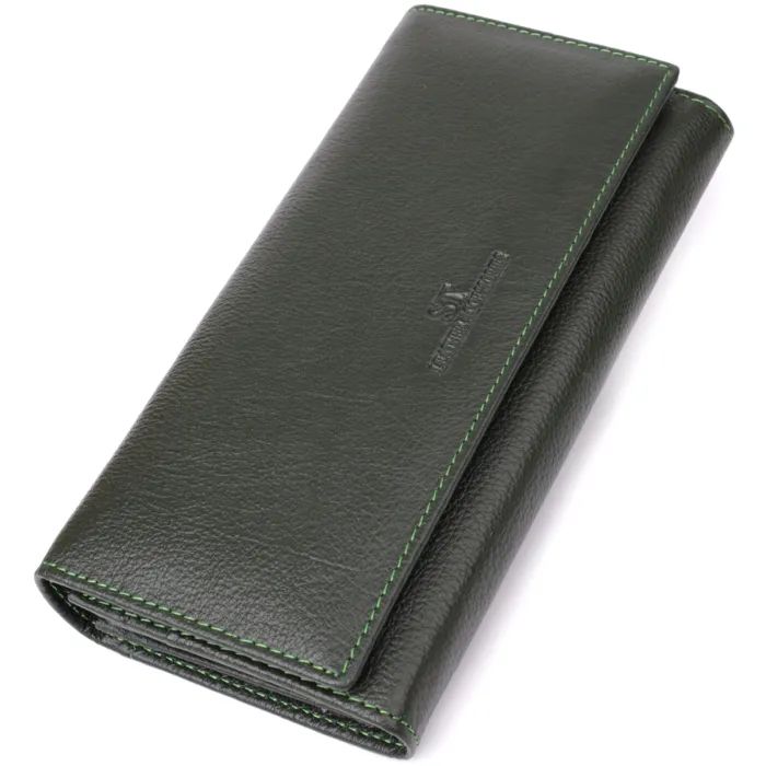Кошелек ST Leather Из натуральной кожи Зеленый Фото