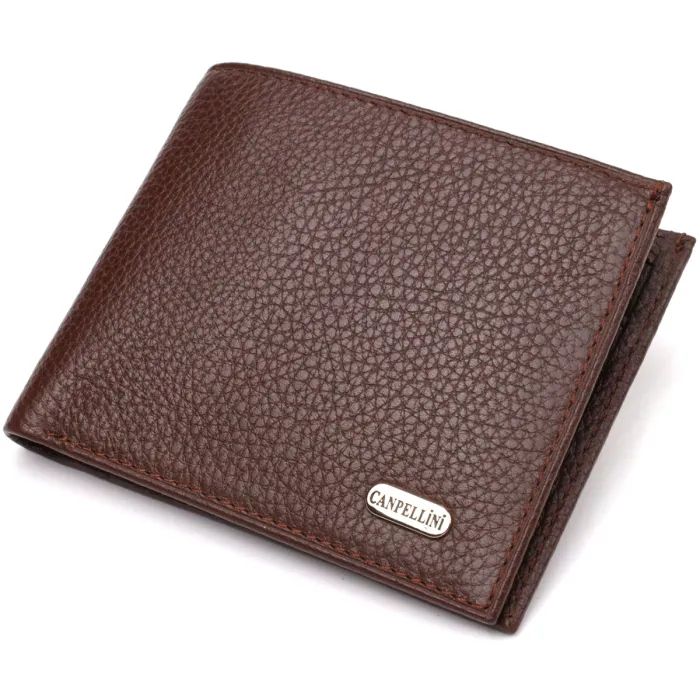 Портмоне Canpellini Из натуральной кожи Коричневое Фото