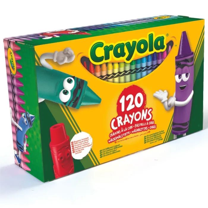 Карандаши цветные Crayola воскові, 120 шт зі стругачкою Фото