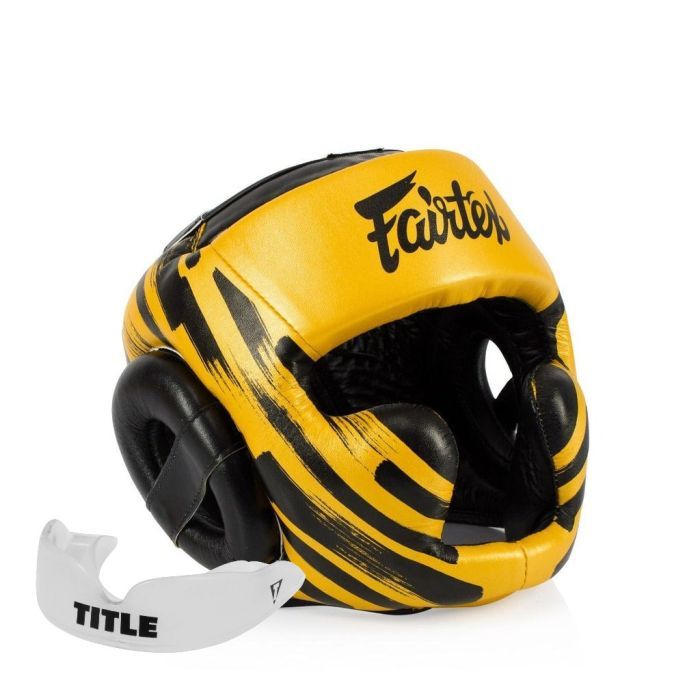 Боксерский шлем Fairtex HG16 Gold M Фото